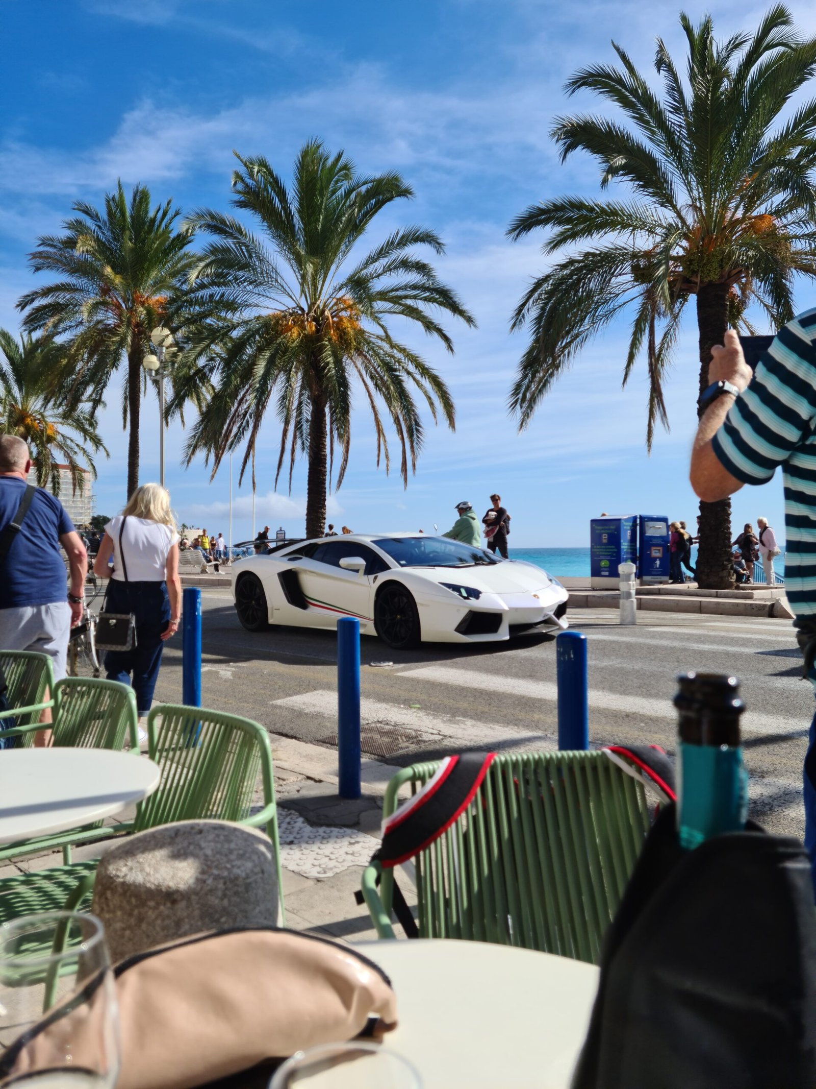 Franska rivíeran í Nice. La Promenade des Anglais.